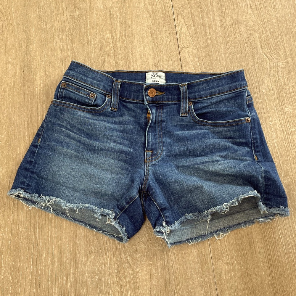 J.crew denim cutoffs.